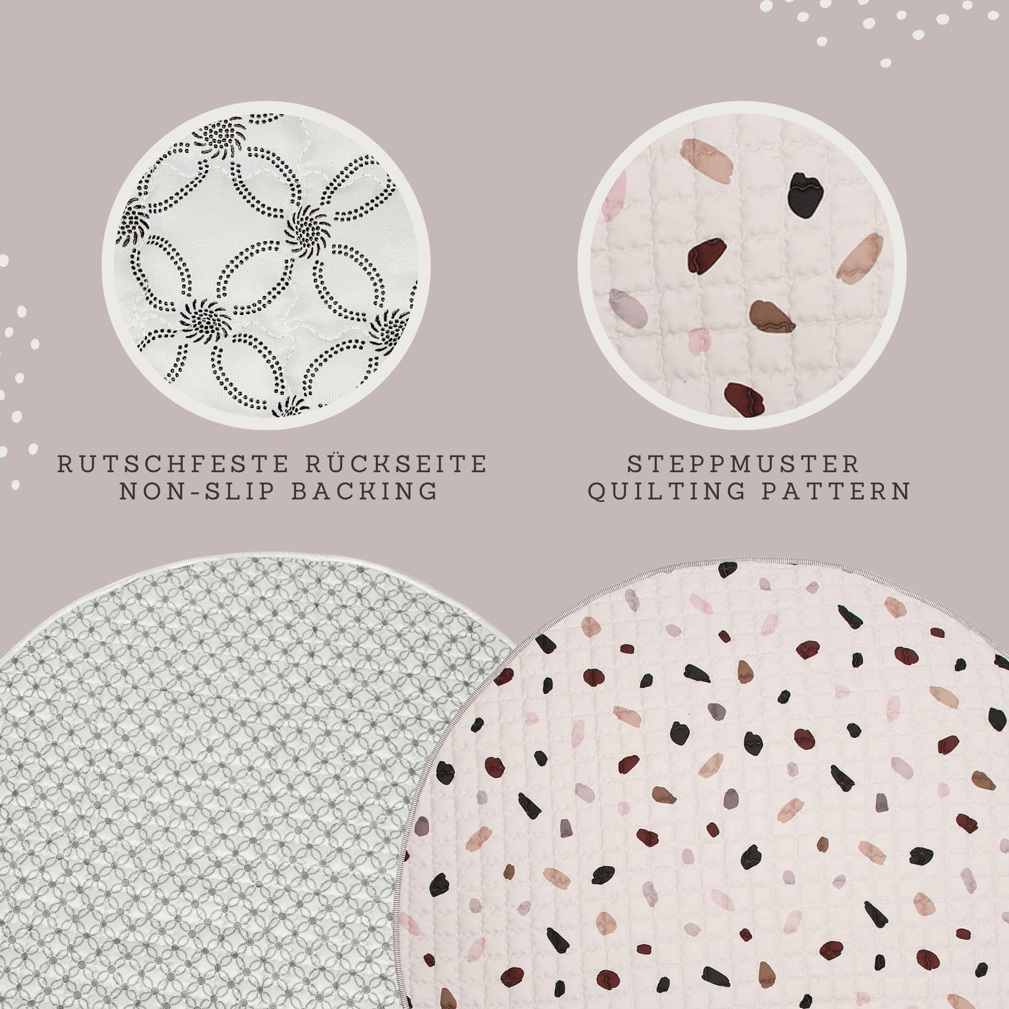 Hakuna Matte Pikowany koc do raczkowania dla niemowląt, 150 cm, konfet - obrazek 6