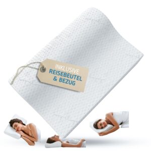 KoKoTex Poduszka podpierająca kark poduszka pod głowę ból karku z pamięcią kształtu poduszka ortopedyczna poduszka pod kark 55 x 35 x 13/8 cm