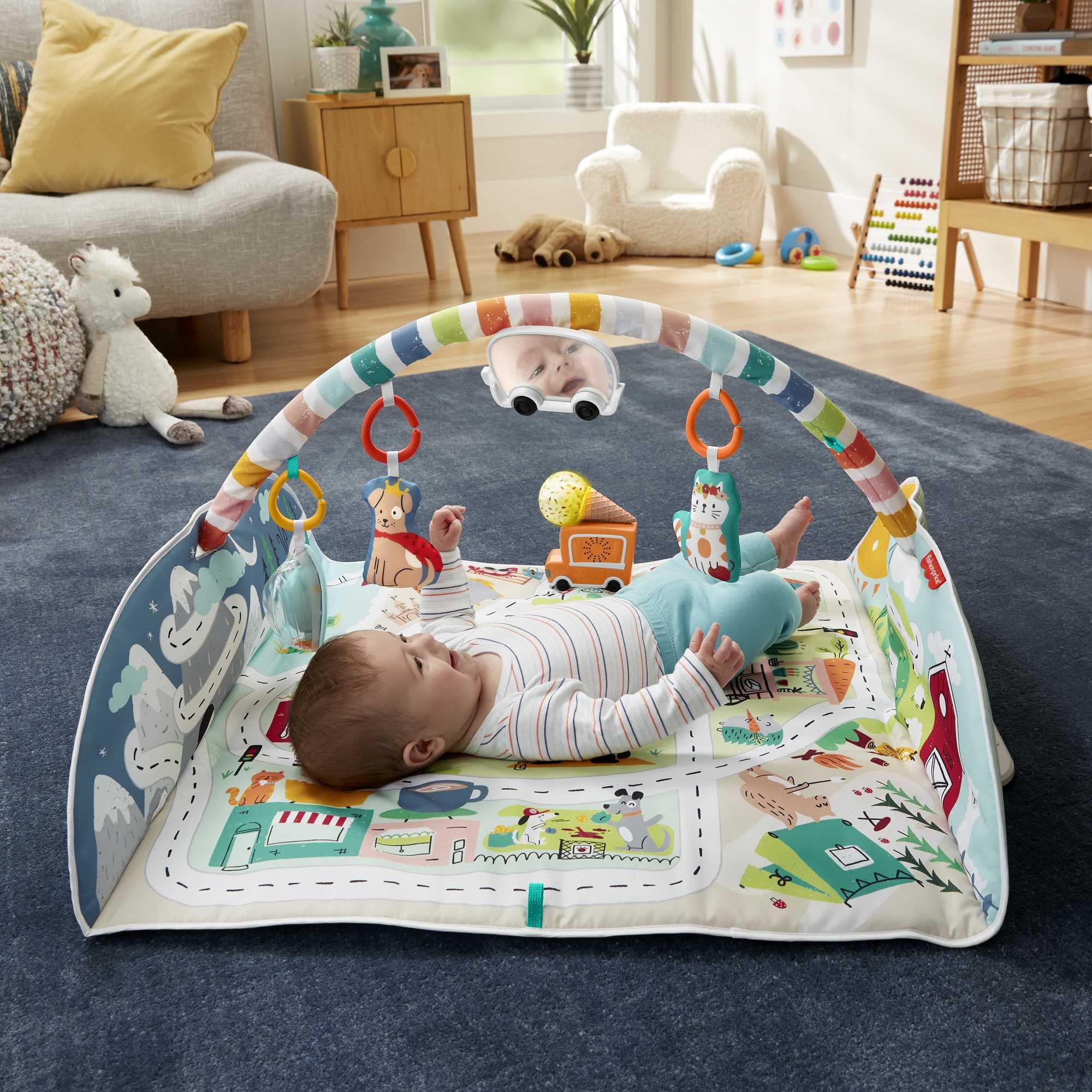 Fisher-Price Duża mata edukacyjna Wesołe miasteczko dla niemowląt i st - obrazek 5