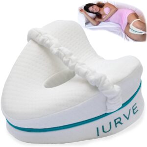 IURVE | Ortopedyczna poduszka na kolana [pianka z pamięcią kształtu ] do spania z boku. Poduszka podtrzymująca plecy. Poduszka na nogi do spania i łagodzenia bólu pleców rwy kulszowej i ciąży