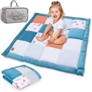 Mata dla niemowlęcia Aksamitna mata do zabawy 100x100 cm - PATCHWORK W