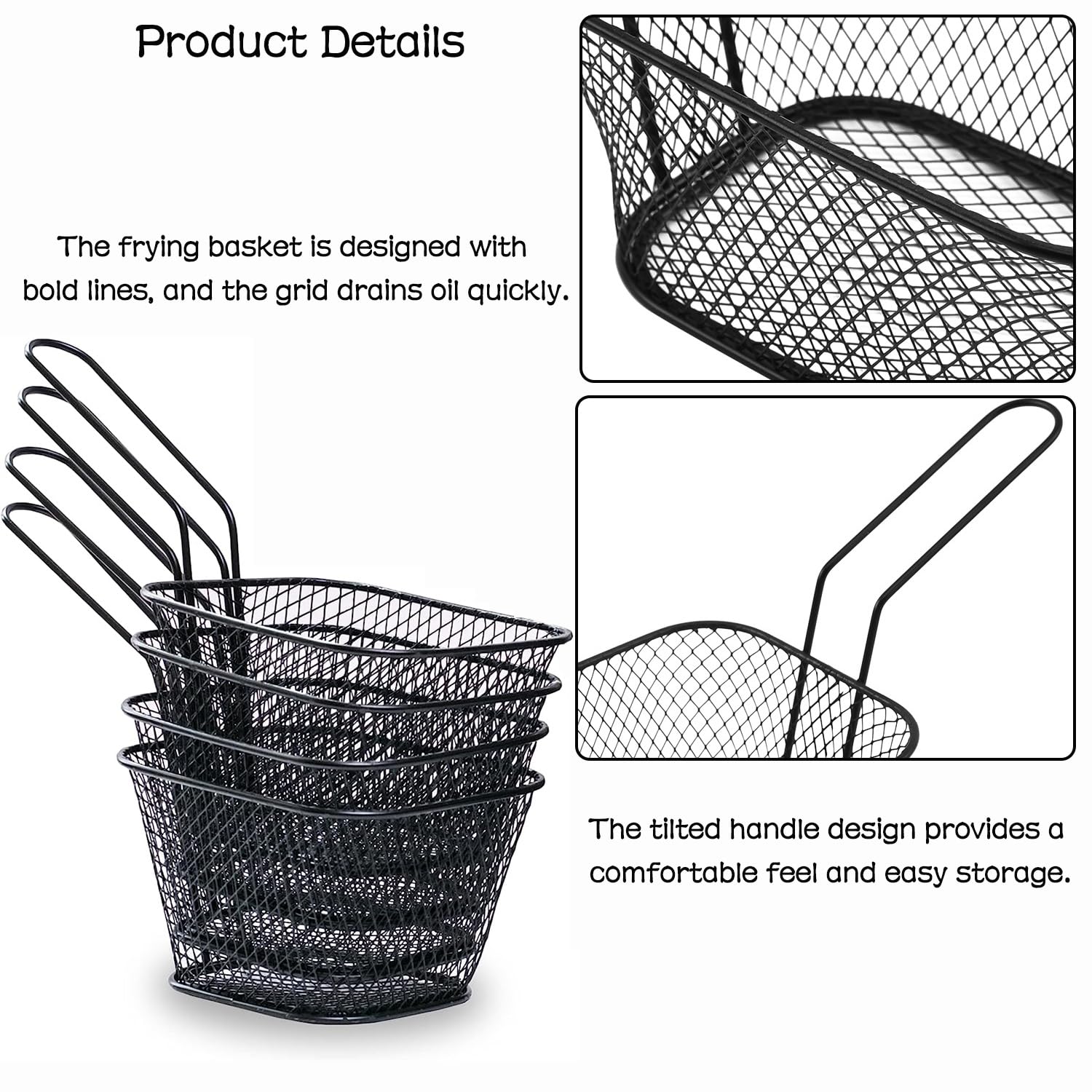 Zestaw 8 kratek do smażenia frytek ze stali nierdzewnej - idealne do smażenia frytek, skrzydełek kurczaka i przekąsek! - obrazek 5