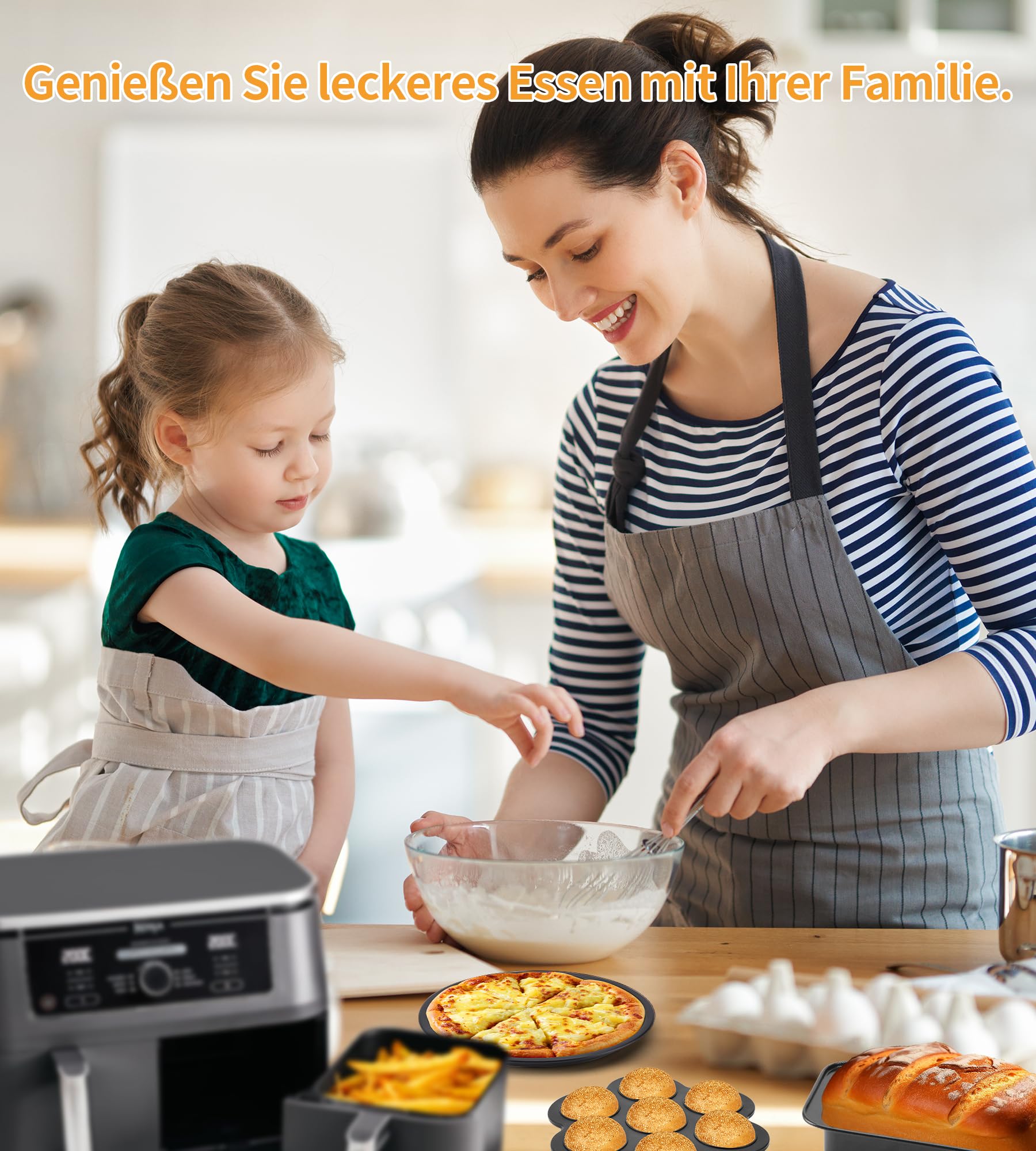 12-piece Air Fryer Accessories Set for Ninja Air Fryer AF500EU AF400EU AF300EU Innsky Princess Emerio - Dual 2024 Hot Air Fryer Accessories Stand, Polish-Language Kit - obrazek 2