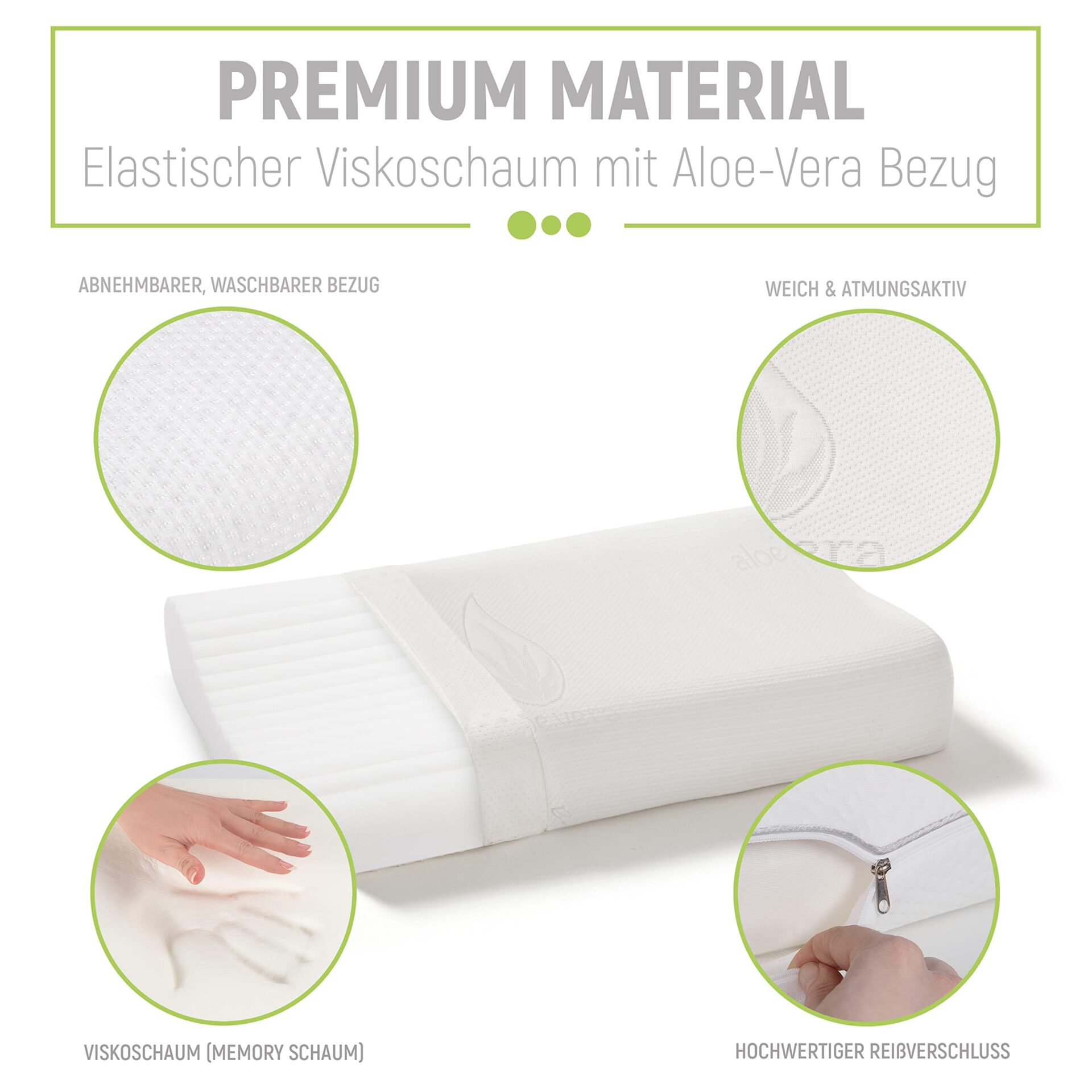 adia poduszka ortopedyczna poduszka podpierająca kark z pianki wiskoelastycznej poduszka do spania z aloesową poszewką dla osób śpiących na boku plecach i brzuchu - obrazek 3