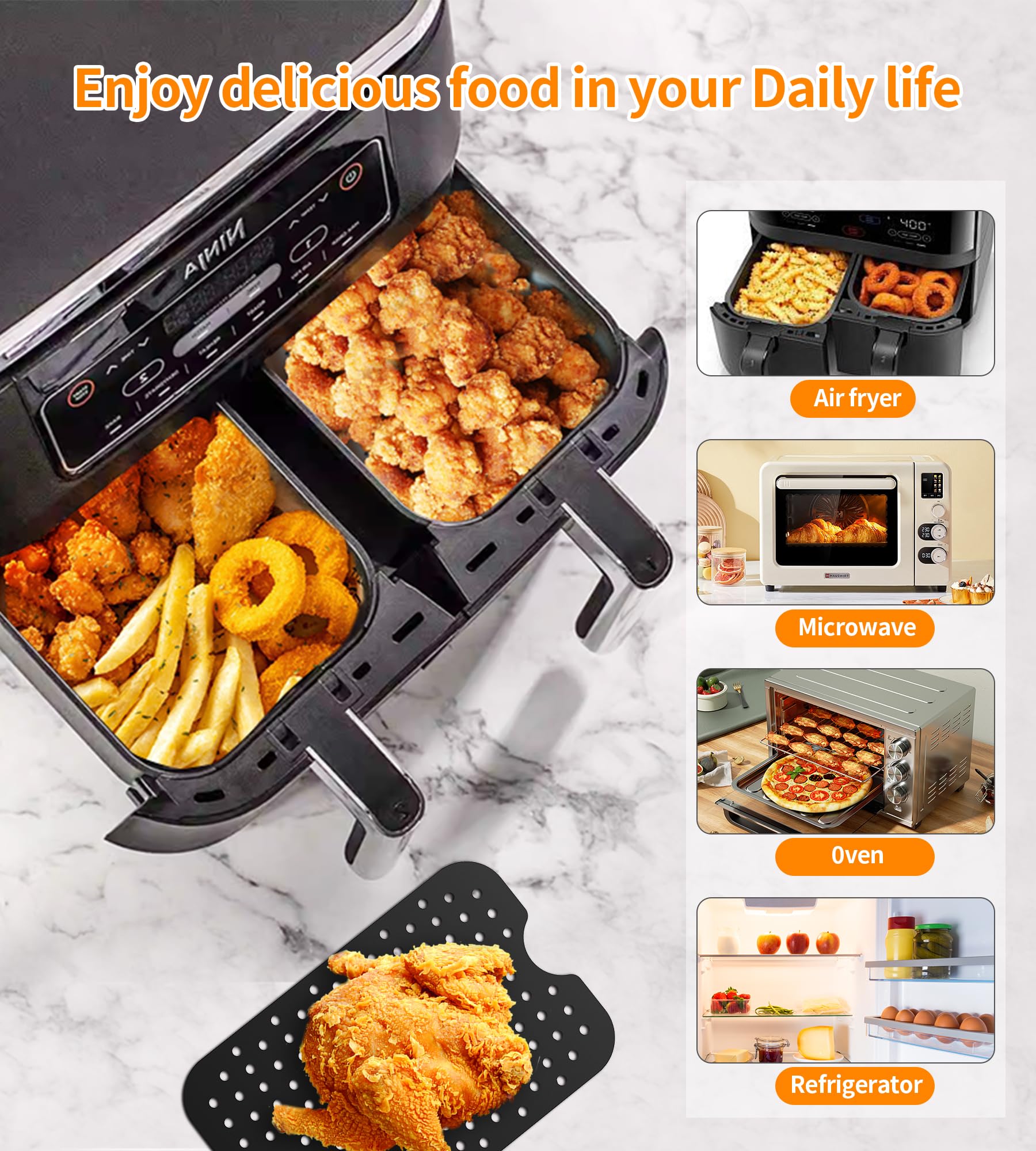 Zestaw 9 akcesoriów do frytownicy powietrznej Ankway z aluminium - dodatki do zdrowego gotowania - obrazek 3