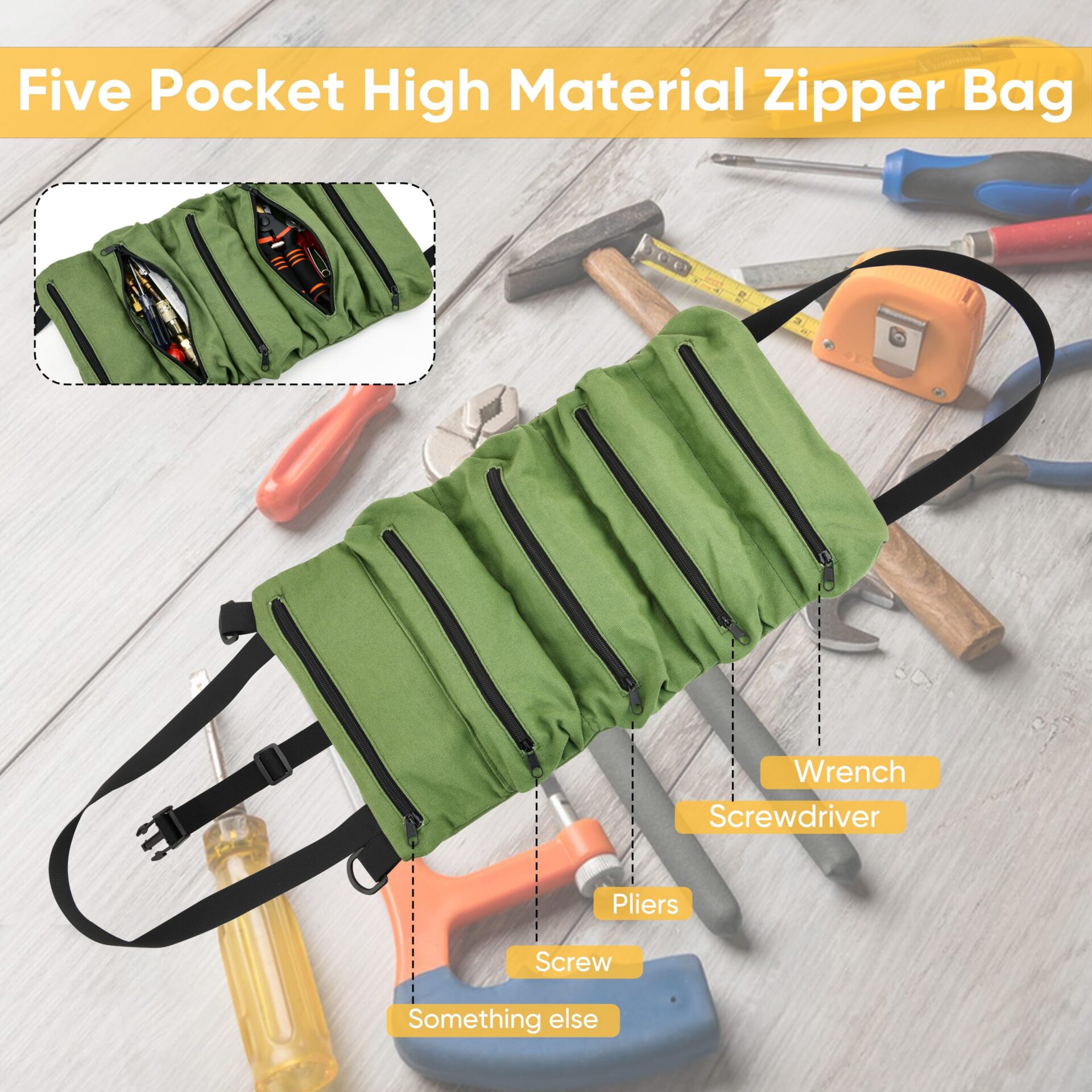 Torba na narzędzia dla elektryków i stolarzy z 5 kieszeniami - obrazek 5