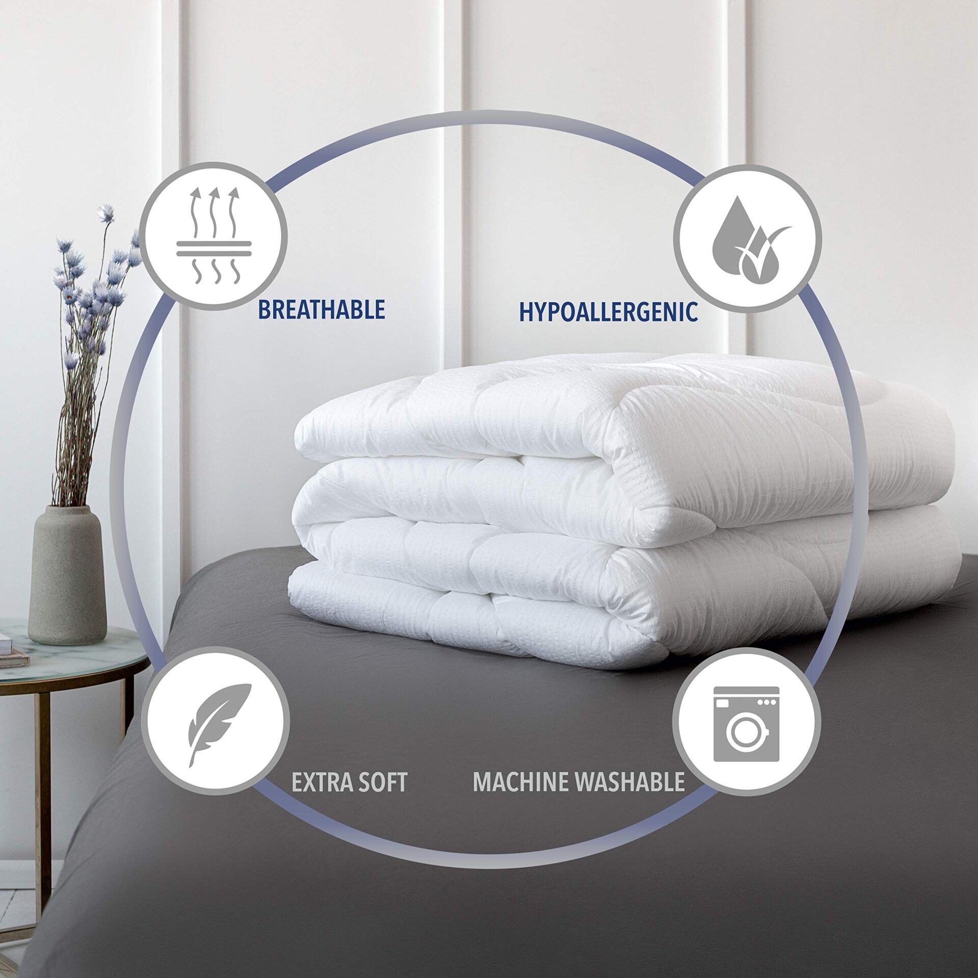 Fabsy Lekka, oddychająca kołdra z mikrofibry, 155 x 220 cm, na lato 20 - obrazek 7