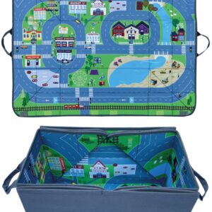 Organizer samochodowy HECKBO 4w1 z matą do zabawy, motyw ulicy, 91x72cm