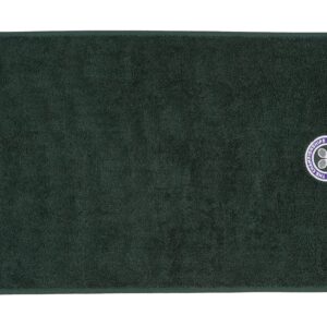 Luksusowy zielony ręcznik dla gości z haftowanym emblematem - idealny do użytku podczas Wimbledonu