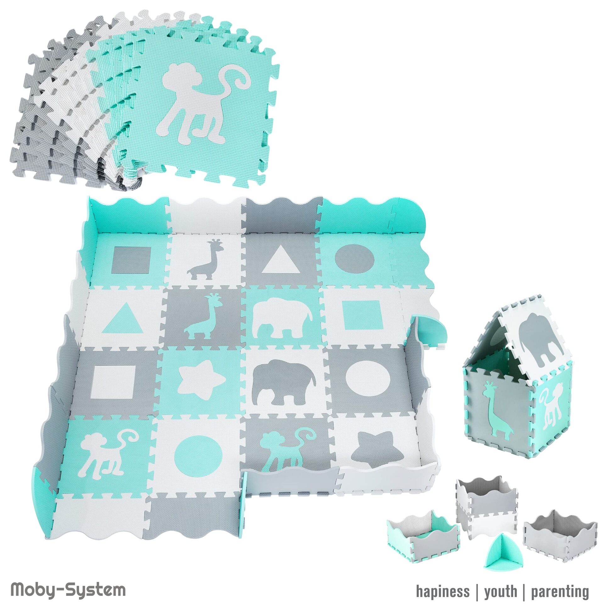 Moby-System Mata dla Niemowląt, 150 x 150 cm, Mata do Zabawy, Bezwonna - obrazek 6