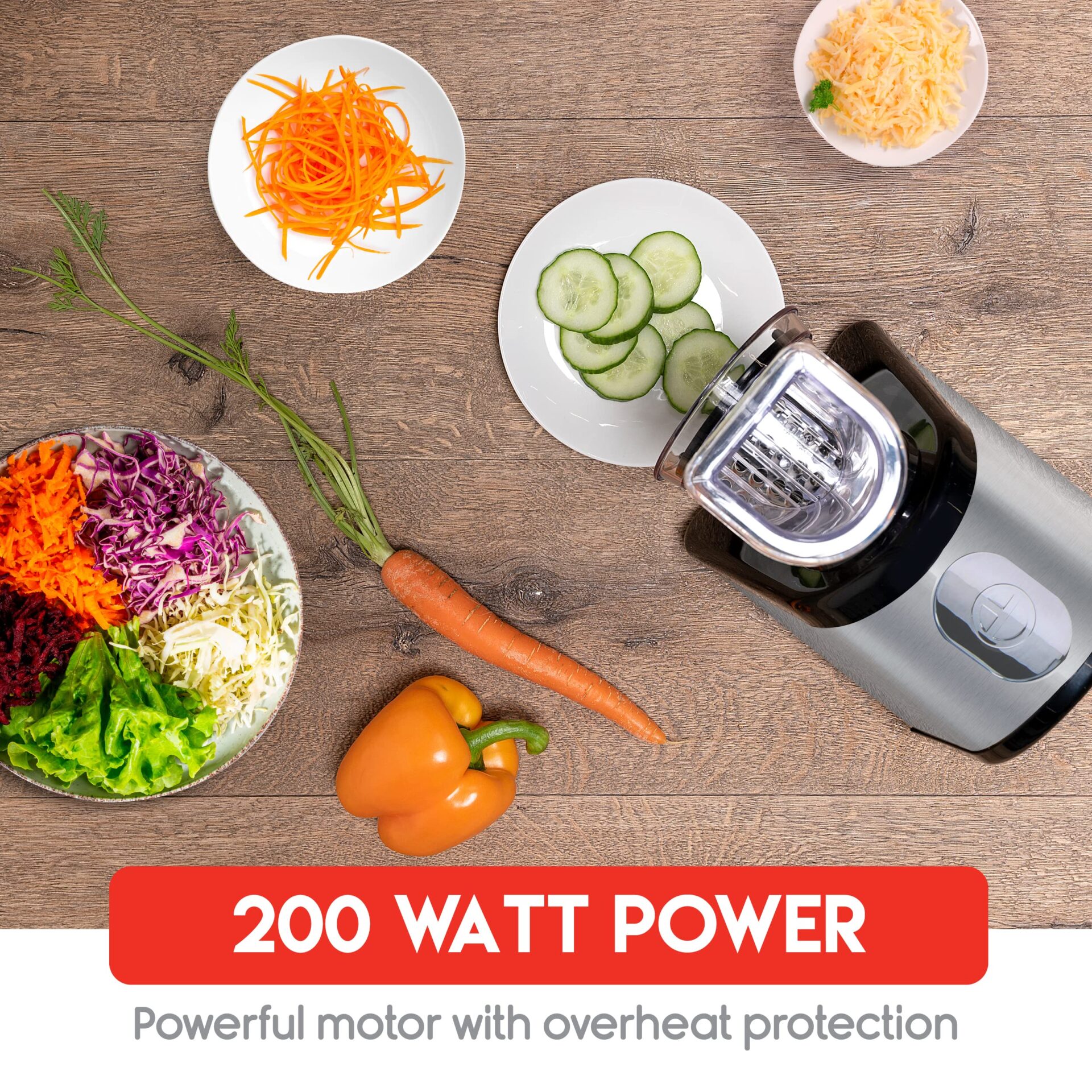 alpina Elektryczna szatkownica do warzyw 4 w 1 - wielofunkcyjna tarka - obrazek 3