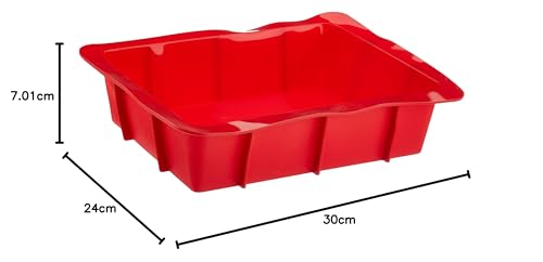 Silikonowa forma do zapiekanek XXL - idealna do pieczenia lasagne i ciast, forma królewska w kolorze czerwonym - obrazek 2
