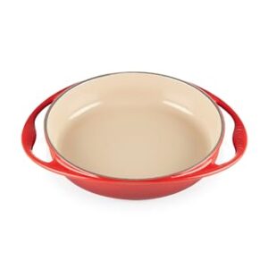 Le Creuset Żeliwna forma do pieczenia okrągła Ø 25 cm - idealna do wszystkich kuchenek, w tym indukcyjnych, 213 kg, kolor wiśniowa czerwień
