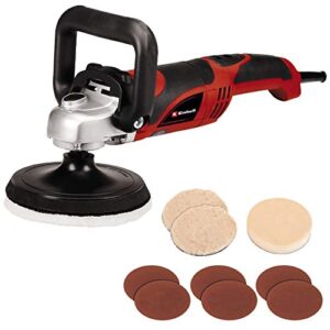 Einhell Polerka i szlifierka CC-PO 1100/150 E - Mocna polerka 1100 W z 150 mm talerzem polerskim, mocowaniem na rzepy i bogatym zestawem akcesoriów