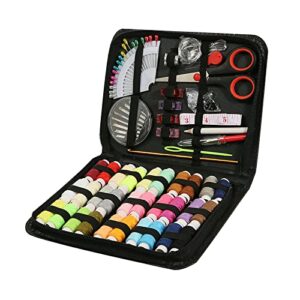 Pdycoy Materiały do szycia 100 szt. zestaw do szycia 30 szpuli nitkowych z etui na zamek błyskawiczny do domu podróży w nagłych wypadkach dla dorosłych i początkujących z nożyczkami igłami i zestawy nici taśma miernicza itp