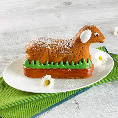 Forma do pieczenia baranka wielkanocnego z motywem Kaiser Inspiration 3D - 07 l z silikonowymi klamrami - obrazek 3