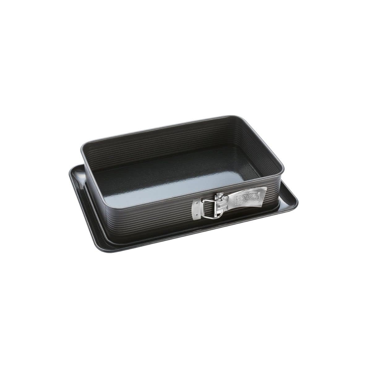 Forma do pieczenia Zenker 7021 Lasagne DELUXE z emaliowaną płaską podstawą - idealna ochrona przed wyciekiem!