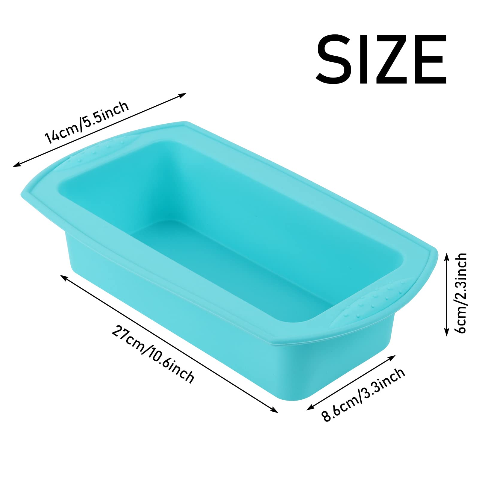 GEFIRE Prostokątna Forma Silikonowa do Ciasta 21x9x6 cm - Idealna Forma do Pieczenia Chleba i Ciast (Niebieska) - obrazek 7
