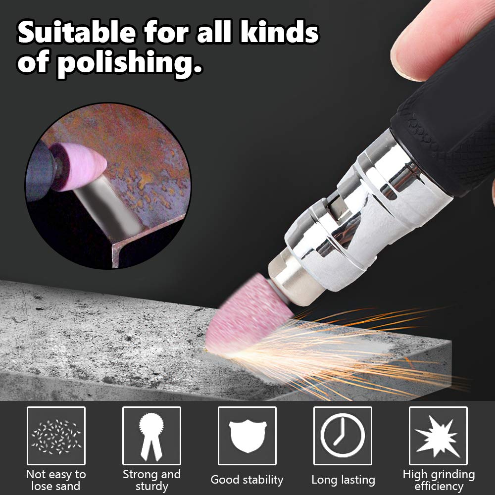 100 szt. głowic polerskich 3 mm trzpień ścierny kamień ścierny trzpień mocowany do kamienia akcesoria do szlifowania polerowania agatu formy jadeitowej miedź i aluminium - obrazek 4