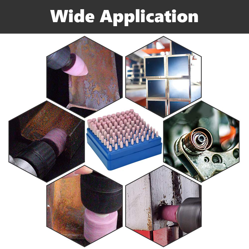 100 szt. głowic polerskich 3 mm trzpień ścierny kamień ścierny trzpień mocowany do kamienia akcesoria do szlifowania polerowania agatu formy jadeitowej miedź i aluminium - obrazek 2