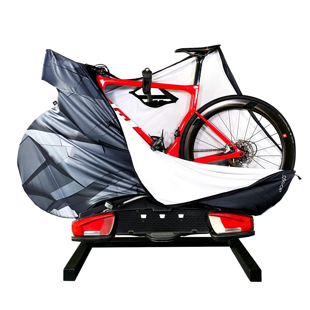 VELOSOCK - Pełna osłona na rower do przechowywania i transportu wewnątrz - Ochrona podłogi, ścian i samochodu - Pasuje do 99% rowerów MTB - obrazek 5