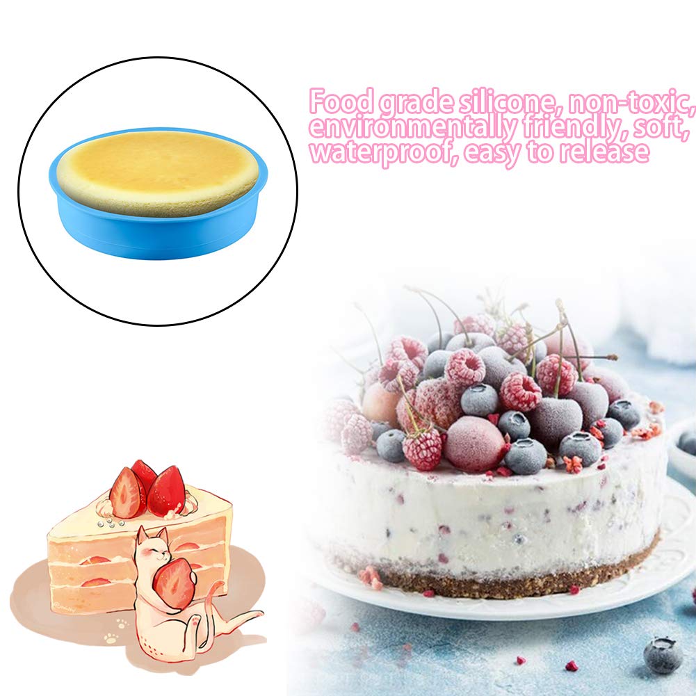 Formy do pieczenia ciast silikonowe - zestaw 3 sztuk, idealne do wypiekania okrągłych ciast i chleba, nieprzywierające, różne rozmiary (4”, 6”, 8”) - obrazek 6