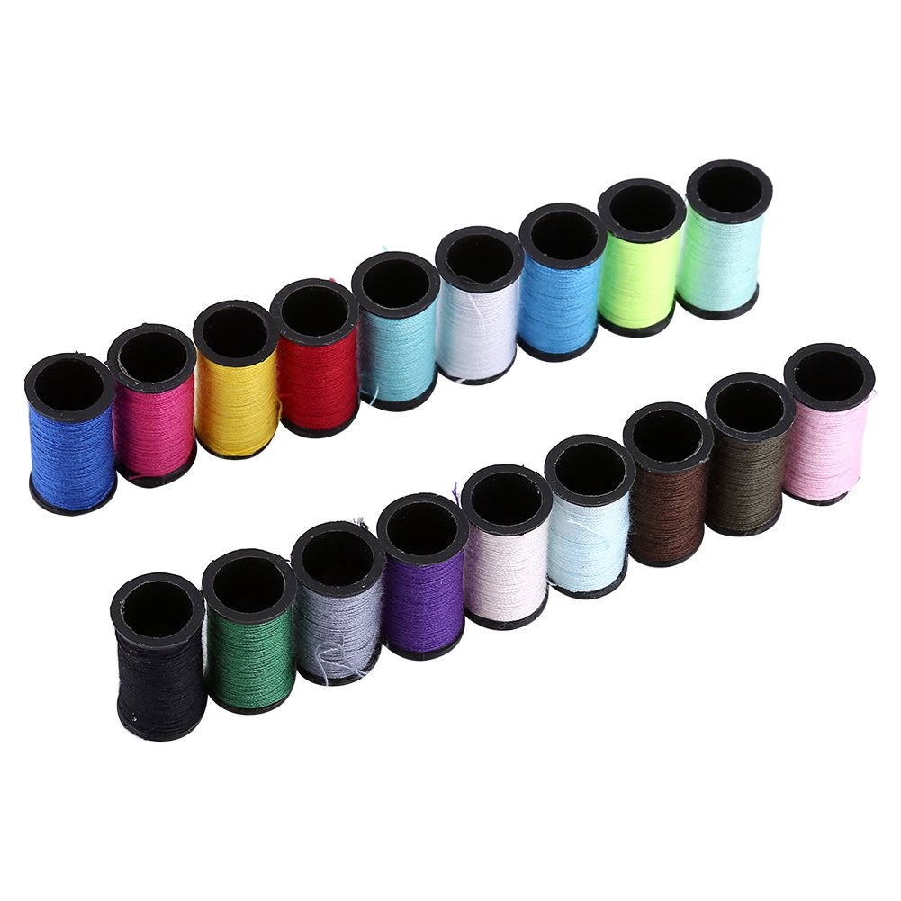 1 wielofunkcyjny zestaw do szycia małych nici i igieł z 18 szpulami nici 18 kolorów taśma miernicza nożyczki materiały krawieckie do naprawy domu - obrazek 4