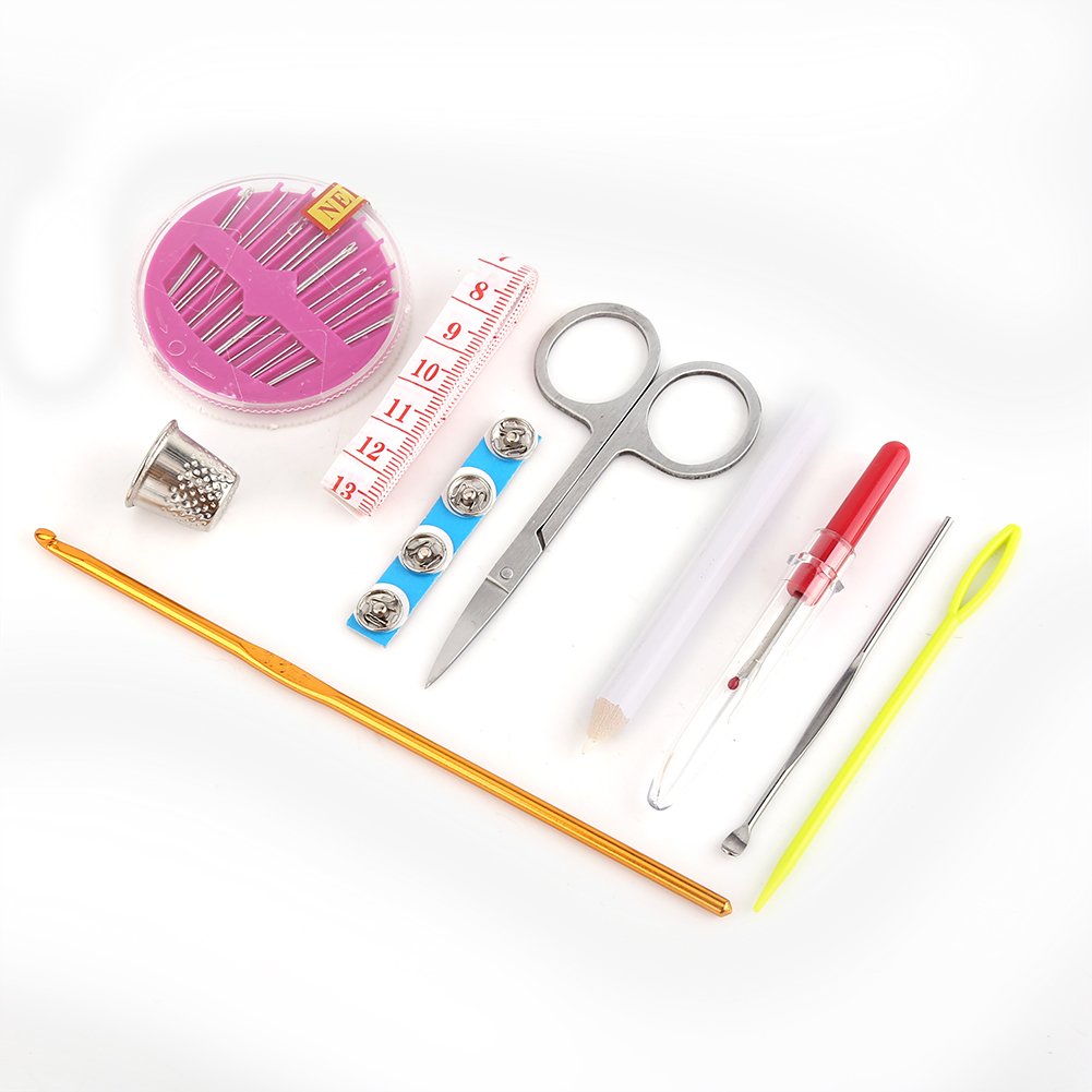 1 wielofunkcyjny zestaw do szycia małych nici i igieł z 18 szpulami nici 18 kolorów taśma miernicza nożyczki materiały krawieckie do naprawy domu - obrazek 5