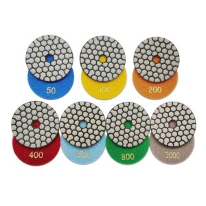 7 szt. wysokiej jakości diamentowych padów polerskich do szlifowania marmuru granitu ziarnistość 50# 100# 200# 400# 800# 1500# 3000# (7 80)