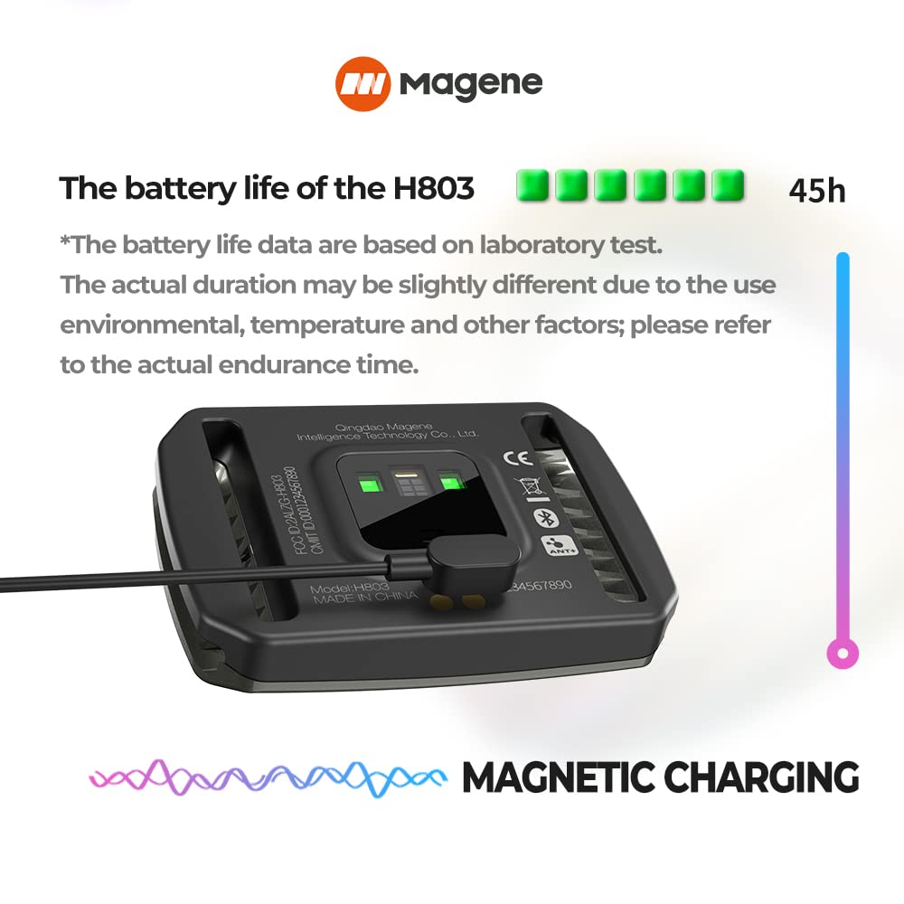 Bransoletka Magene H803 z pulsometrem - Wodoszczelność IP67, Bluetooth 4.2 i ANT, kompatybilna z Wahoo Zwift Strava Elite HRV - obrazek 4