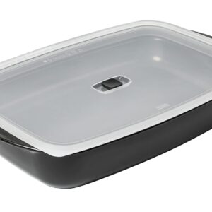 KUHN RIKON EASY Glass Coated Baking Dish with Lid - Medium 2L Capacity - Polish Glassware