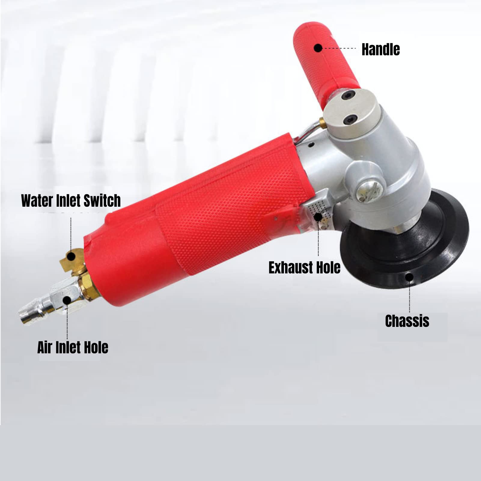 4-calowy pneumatyczny młynek do wody z regulacją prędkości - idealny do polerowania kamieni naturalnych - obrazek 9