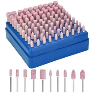 100 szt. głowic polerskich 3 mm trzpień ścierny kamień ścierny trzpień mocowany do kamienia akcesoria do szlifowania polerowania agatu formy jadeitowej miedź i aluminium