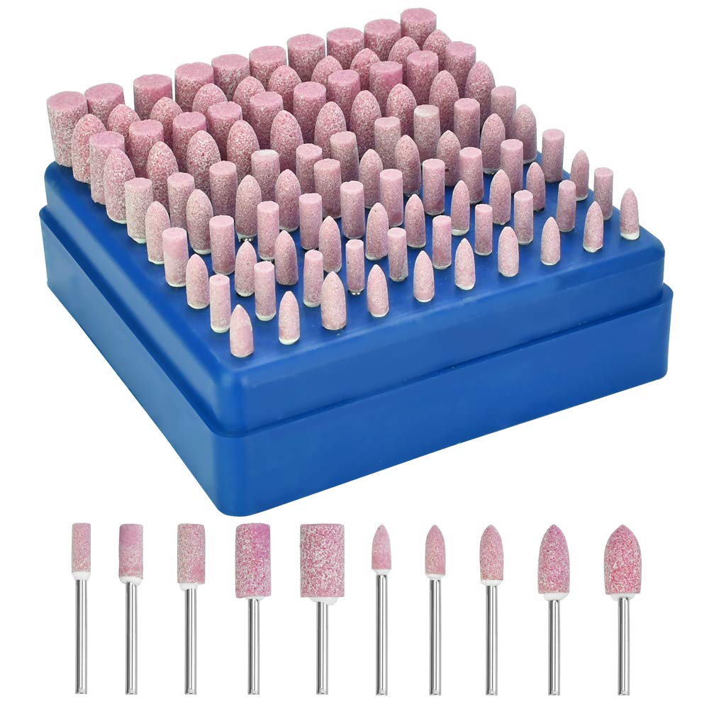 100 szt. głowic polerskich 3 mm trzpień ścierny kamień ścierny trzpień mocowany do kamienia akcesoria do szlifowania polerowania agatu formy jadeitowej miedź i aluminium