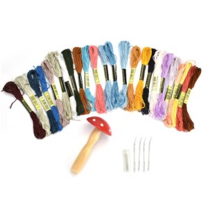 Zestaw startowy do haftu krzyżykowego zestaw do haftowania zestaw akcesoriów do nakłuwania z twardego drewna igła do przebijania praktyczny mini zestaw do szycia dla początkujących podróżujących