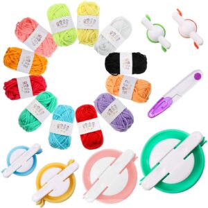 Zestaw do robienia pomponów CYH - 6 rozmiarów pomponów, 12 sztuk wełny, nożyczki dla dzieci i dorosłych