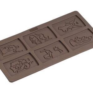 Silikonowa forma Lurch 65019 FlexiForm Spekulatius Boże Narodzenie - 6 ciasteczek z motywami szopki, bez BPA, brązowa