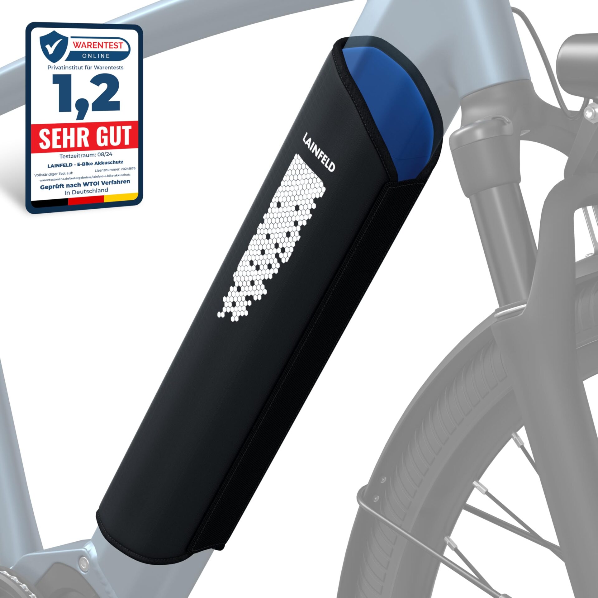 Pokrowiec ochronny na akumulator do roweru elektrycznego z elementami