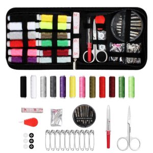 Zestaw do szycia TUXWANG 73-częściowy z 12 szpulkami nićmi po 50 m i praktyczną torbą do przenoszenia