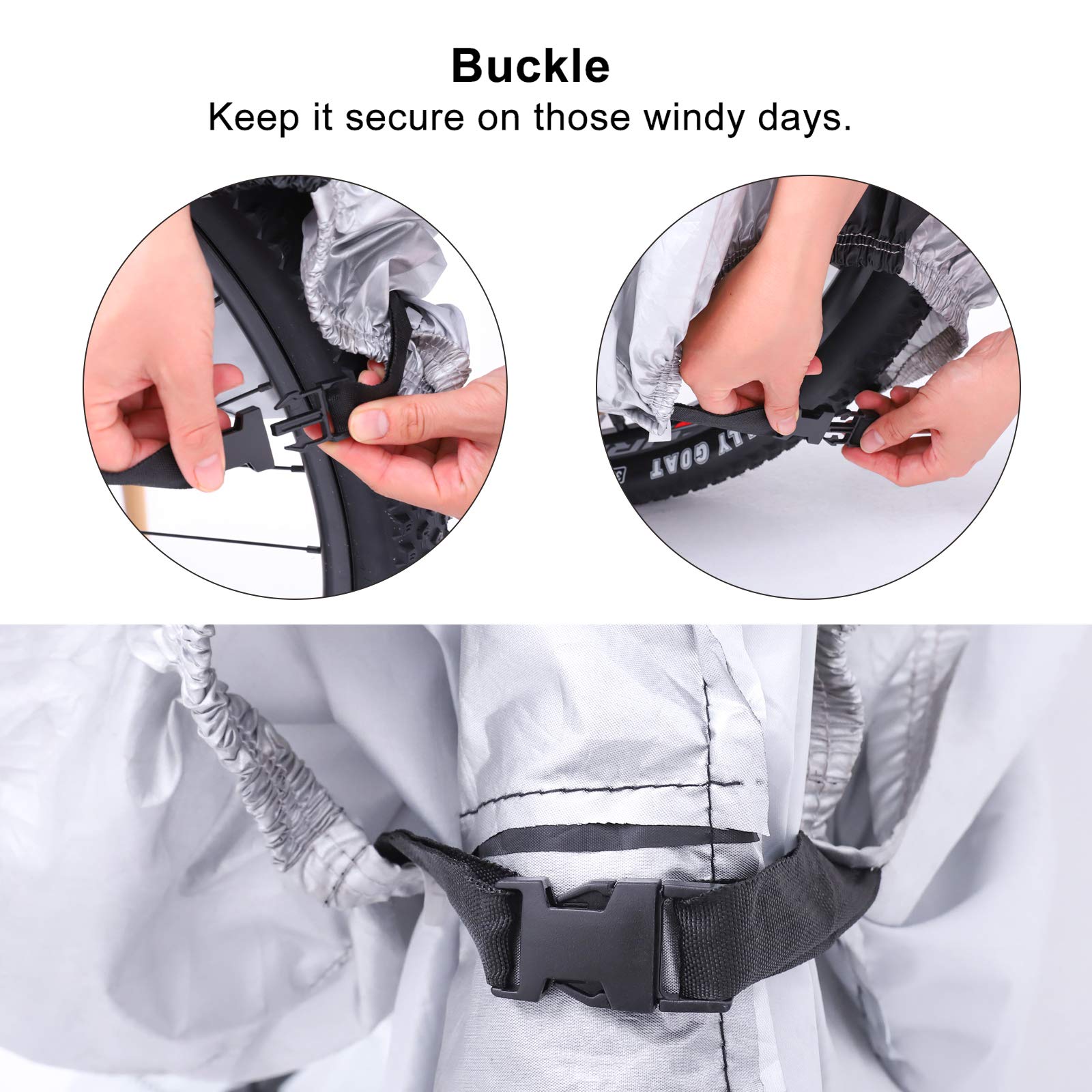 Pokrowiec na rower Hanmir hanmir-1 - przenośny, wodoodporny, pyłoszczelny, UV - 200 x 110 x 70 cm - obrazek 5