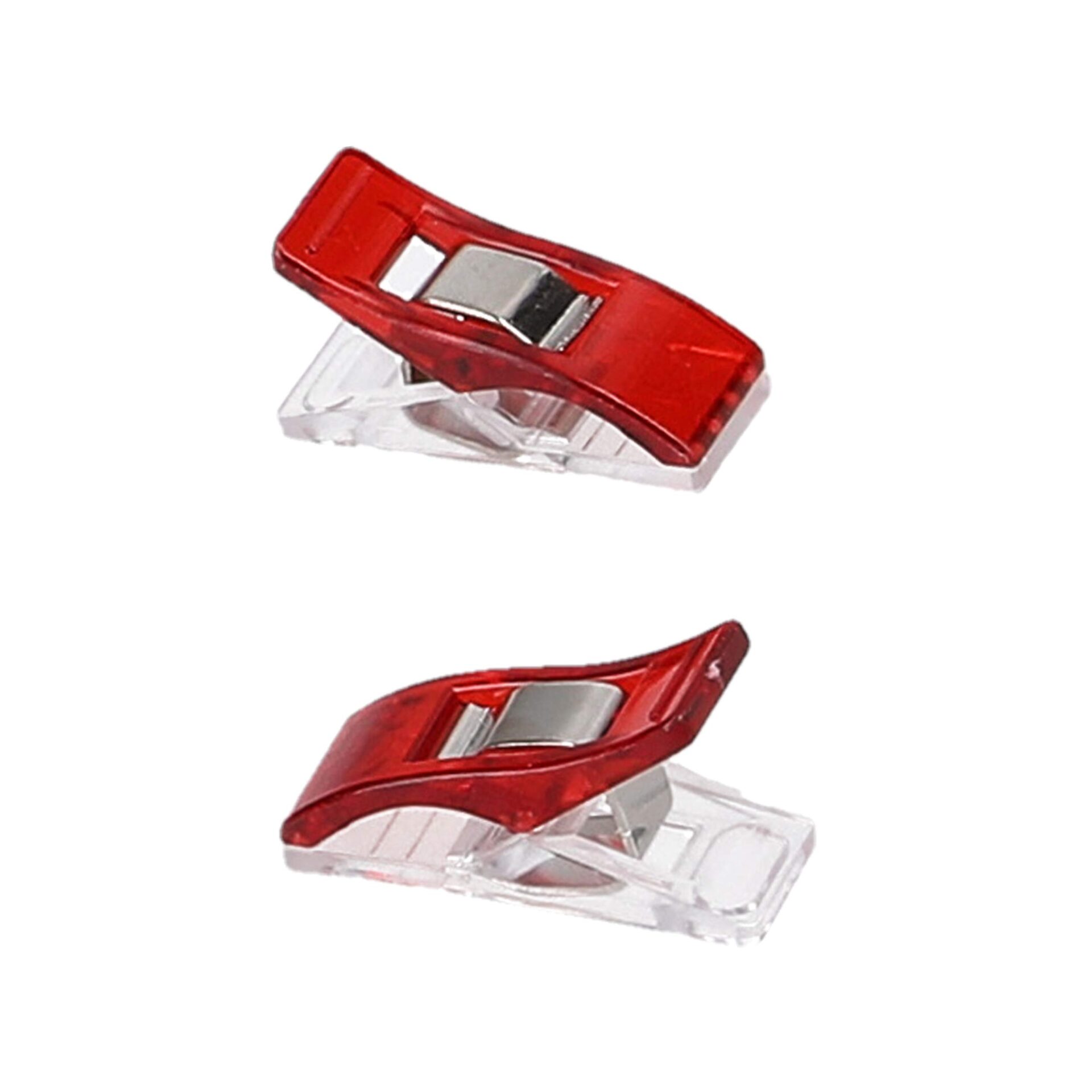 100 Materiałowych Klamerków do Szycia WonderClips w Kolorze Czerwonym - Akcesoria do Szycia o Wysokiej Jakości - obrazek 3