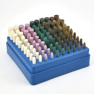 BIGP 100 szt. Głowica szlifierska do polerowania kamienia - Trzpień mocowany, wielofunkcyjna głowica polerska do narzędzi obrotowych Dremel