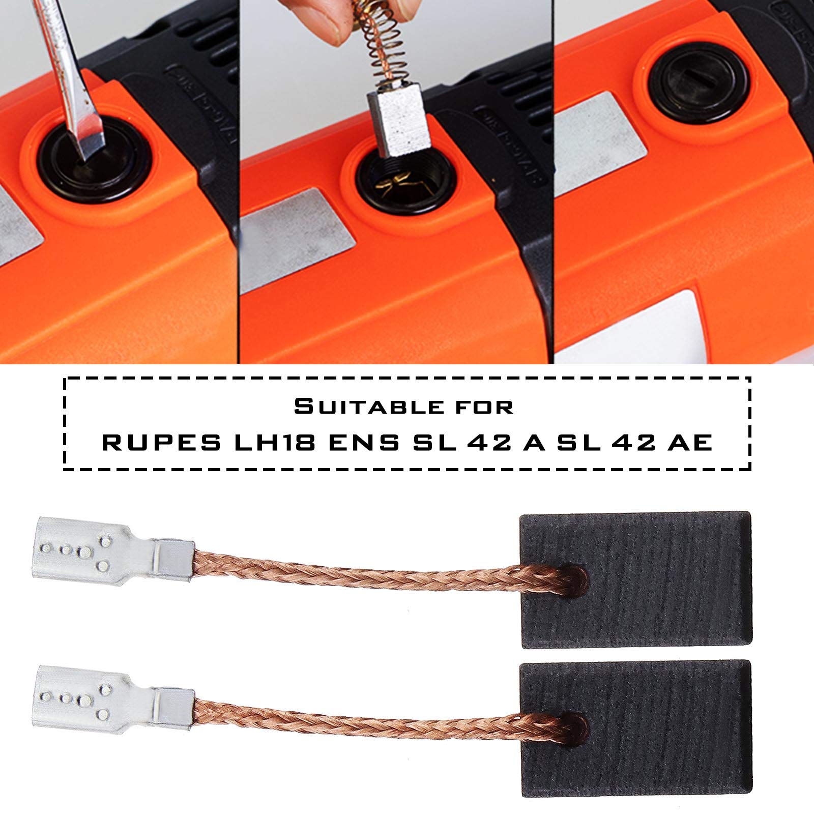 2 pary szczotek węglowych 6 x 8 x 13 mm do polerki obrotowej kompatybi - obrazek 8