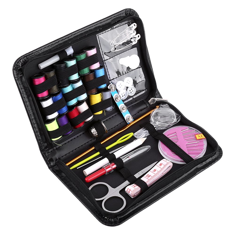 1 wielofunkcyjny zestaw do szycia małych nici i igieł z 18 szpulami nici 18 kolorów taśma miernicza nożyczki materiały krawieckie do naprawy domu - obrazek 7