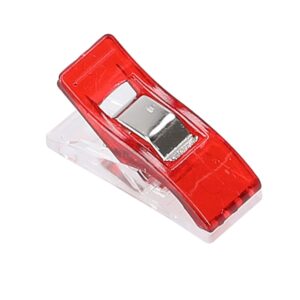 100 Materiałowych Klamerków do Szycia WonderClips w Kolorze Czerwonym - Akcesoria do Szycia o Wysokiej Jakości