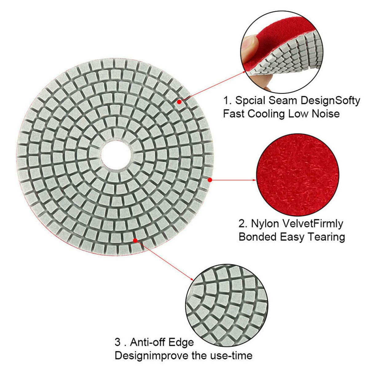 10 sztuk diamentowych podkładek polerskich ULTECHNOVO do betonu, granitu i marmuru - polerowanie na mokro - obrazek 7