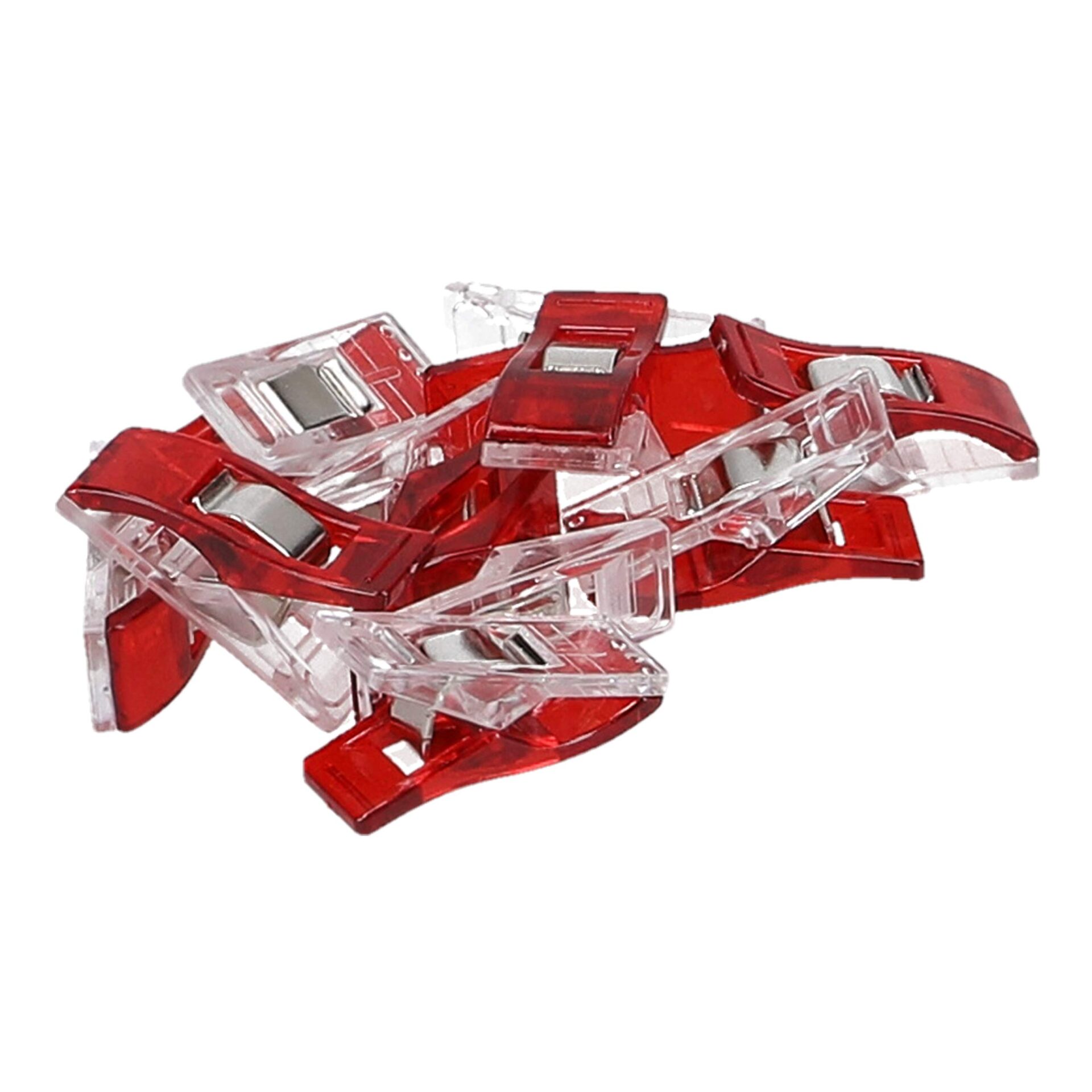 100 Materiałowych Klamerków do Szycia WonderClips w Kolorze Czerwonym - Akcesoria do Szycia o Wysokiej Jakości - obrazek 4