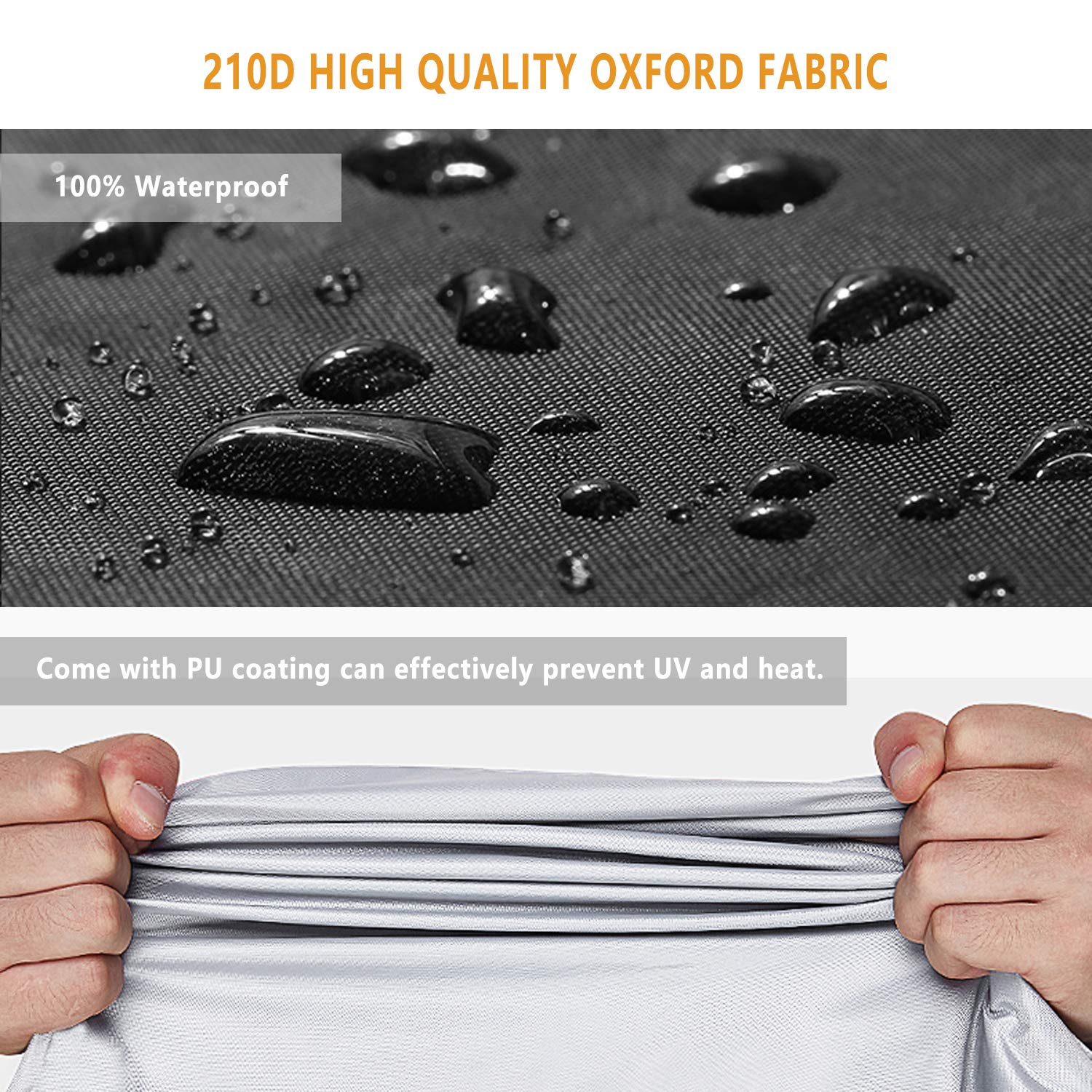 Alfheim Pokrowiec na rower na 2 rowery - 210D Oxford wytrzymały na zewnątrz - wodoodporne oddychające pokrowce rowerowe z 2 otworami na zamek antykradzieżowy - przeciwpyłowa rdza deszcz śnieg UV z torbą do przechowywania - obrazek 2