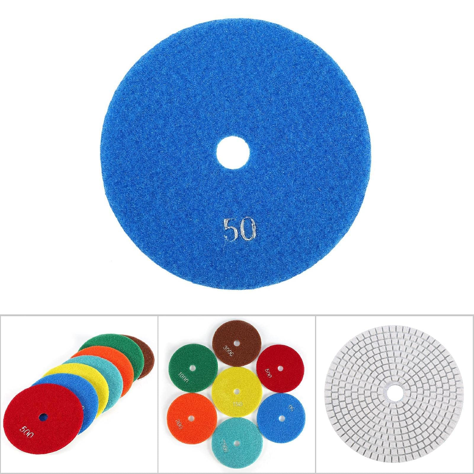 Tarcza diamentowa 125 mm do polerowania granitu, betonu i marmuru - zestaw 50 szt - obrazek 6