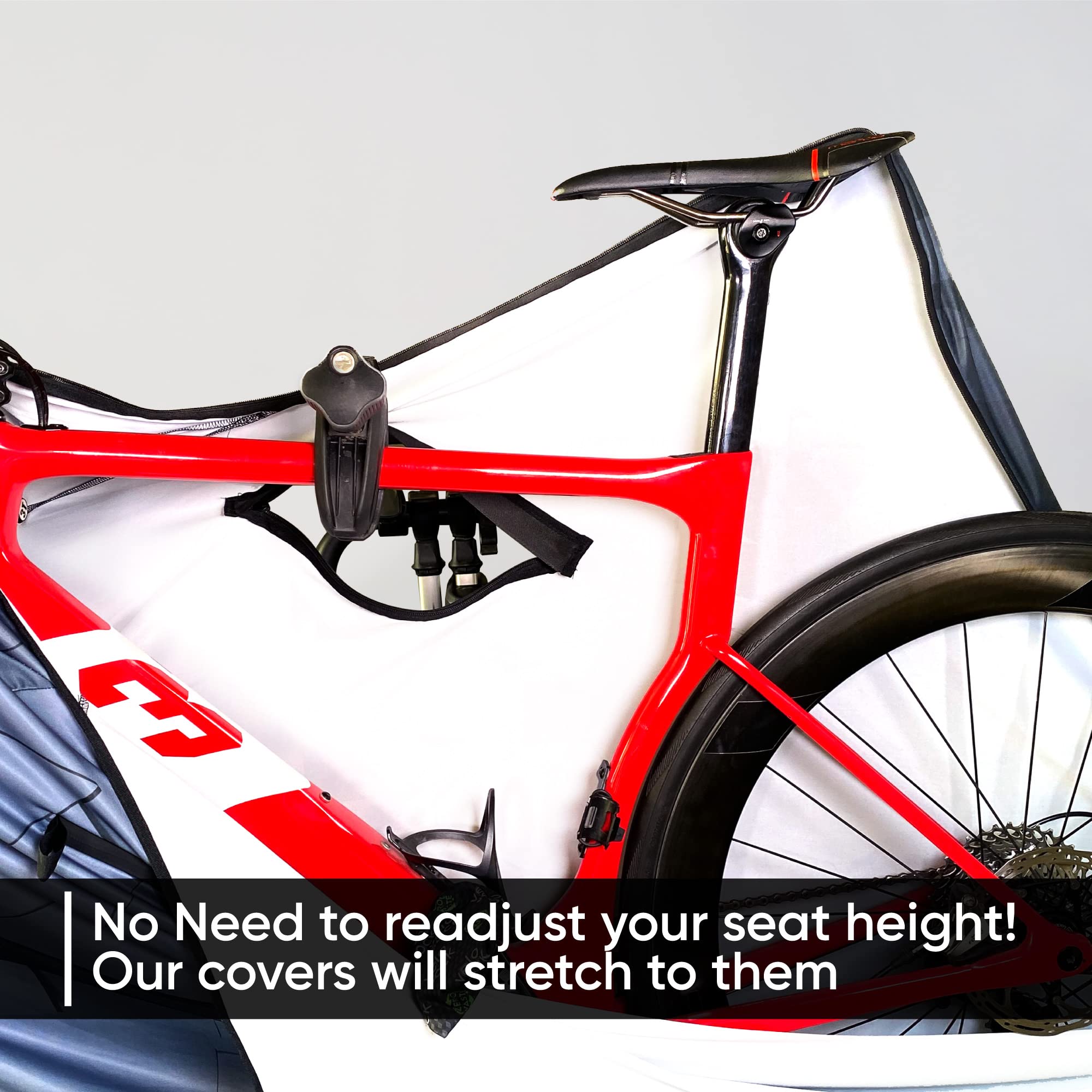 VELOSOCK - Pełna osłona na rower do przechowywania i transportu wewnątrz - Ochrona podłogi, ścian i samochodu - Pasuje do 99% rowerów MTB - obrazek 3